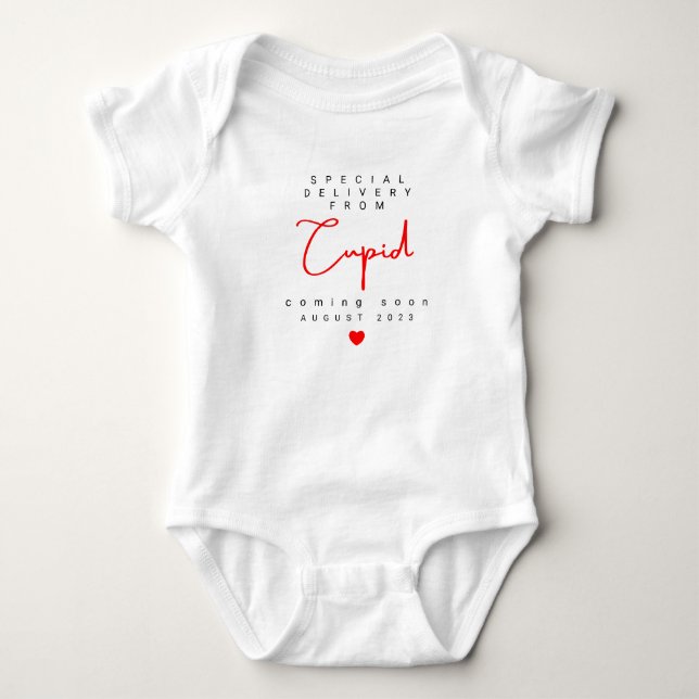 Body Para Bebé Entrega especial Cupid Valentine vendrá pronto (Anverso)