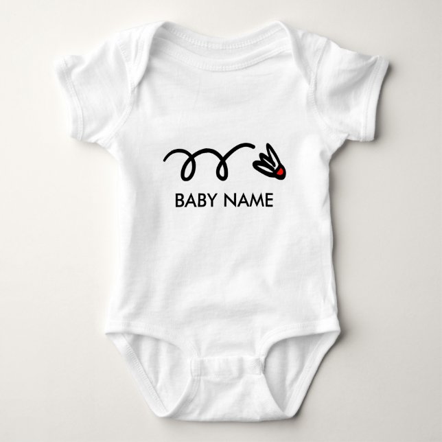 Body Para Bebé Equipo de bebés de Badminton con nombre personaliz (Anverso)