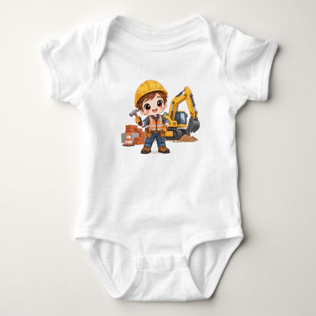 Body Para Bebé Equipo de Construcción Junior (Anverso)
