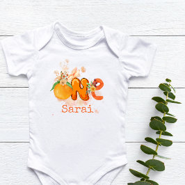 Body Para Bebé Equipo de primer cumpleaños de Naranja personaliza