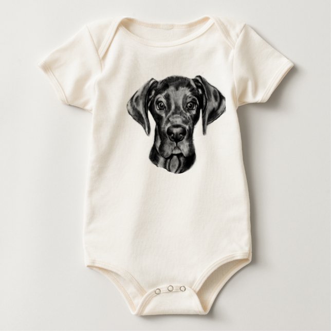 Body Para Bebé Equipo del bebé de great dane (Anverso)