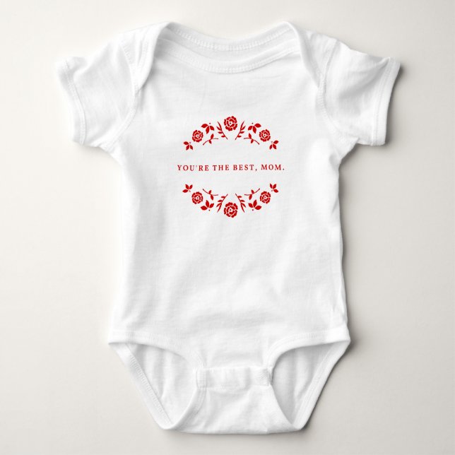 Body Para Bebé Eres la mejor mamá de rojo (Anverso)