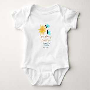 Body Para Bebé Eres mi naranja amarillo sol azul mariposa