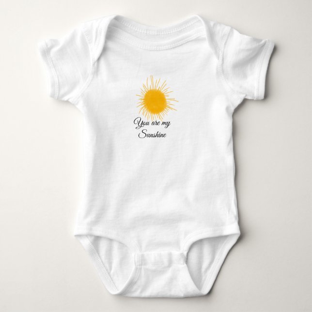 Body Para Bebé eres mi sol naranjas amarillos rayos solares añadi (Anverso)