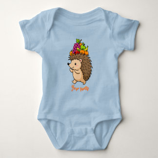 Body Para Bebé Erizo Adorable Llevando Frutas Frescas
