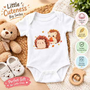 Body Para Bebé Erizo de Otoño Adorable – Animales Kawaii del Bosq