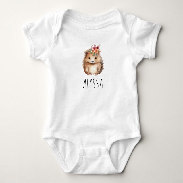 Body Para Bebé Erizo Personalizado Femenino (Anverso)