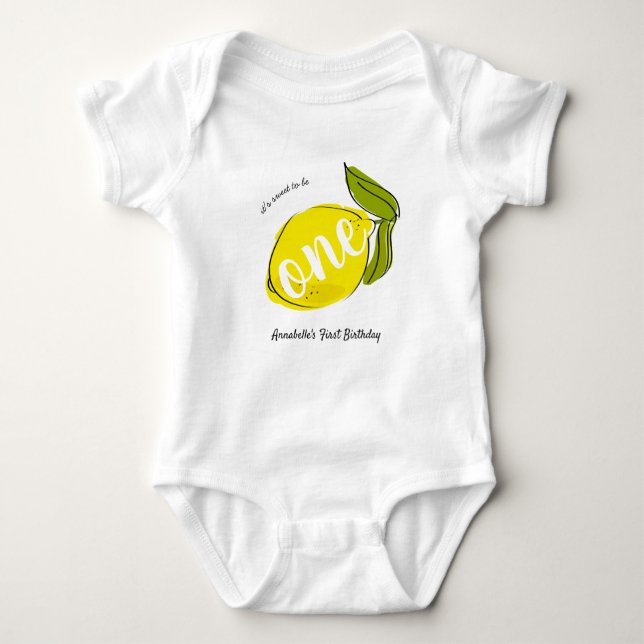 Body Para Bebé Es dulce ser un limón lindo primer cumpleaños (Anverso)