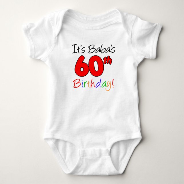 Body Para Bebé Es el 60 cumpleaños de Baba (Anverso)