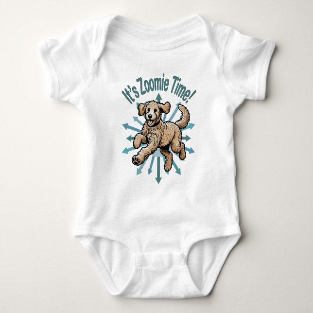 Body Para Bebé Es el Doodle dorado de Zoomie Time (Anverso)