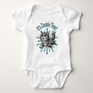 Body Para Bebé Es el gato de Zoomie Time Gray Tabby