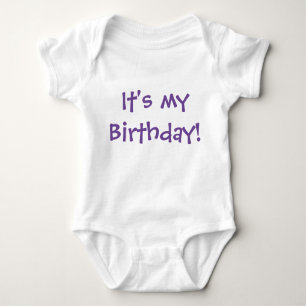 Body Para Bebé ¡Es mi cumpleaños! Personalizable Purple Text
