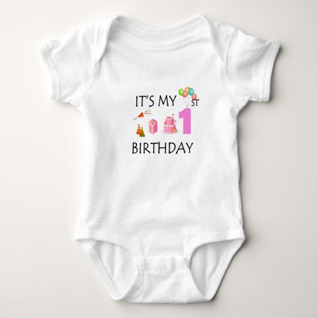 Body Para Bebé Es mi primer cumpleaños (Anverso)