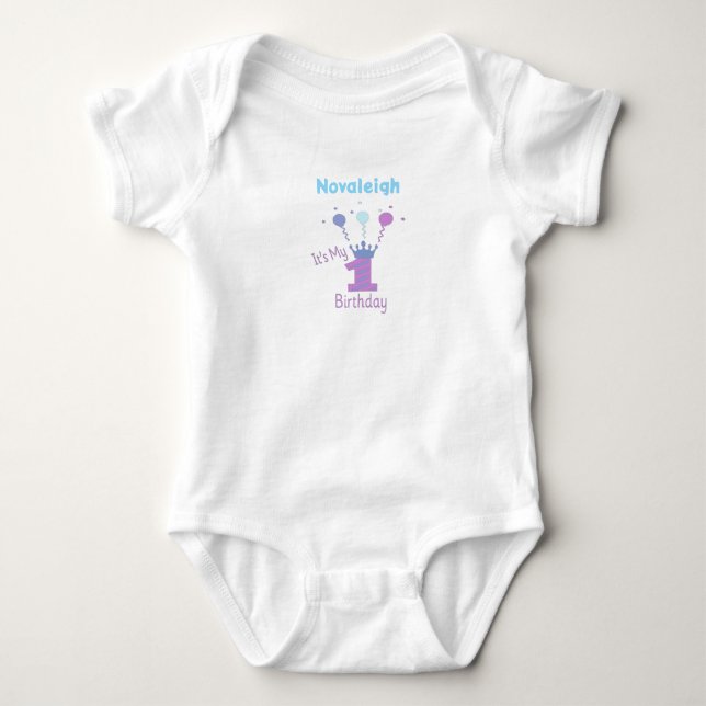 Body Para Bebé Es mi primer cumpleaños chicas  (Anverso)