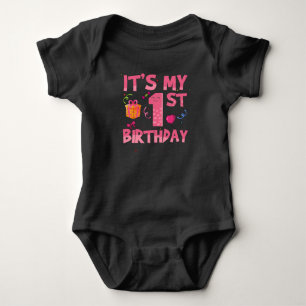 Body Para Bebé Es mi primer cumpleaños Rosa Lindo
