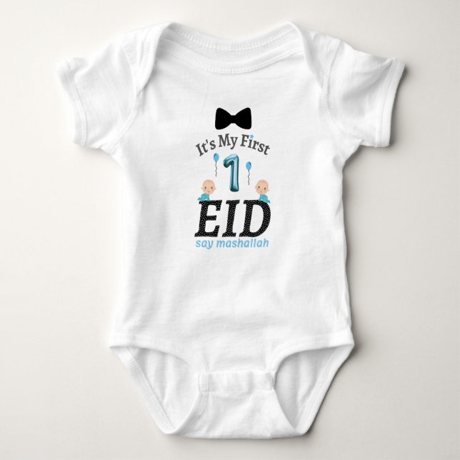 Body Para Bebé Es mi primer Eid - digamos mashallah (Anverso)