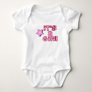 Body Para Bebé Es una niña con estrella rosa 3D