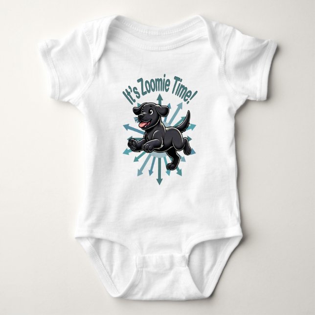 Body Para Bebé Es Zoomie Time Black Lab (Anverso)