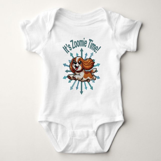 Body Para Bebé Es Zoomie Time Cavalier Spaniel (Anverso)