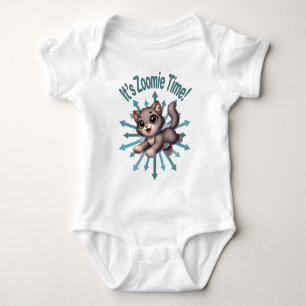Body Para Bebé Es Zoomie Time Cute Gris y Gato Blanco