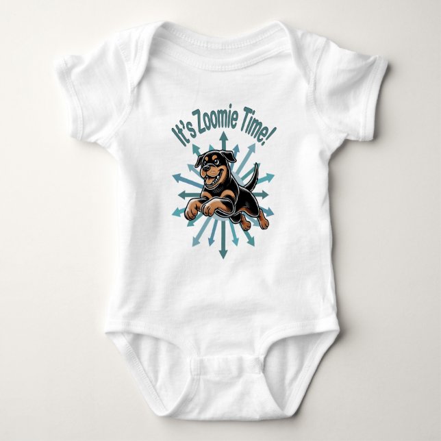 Body Para Bebé Es Zoomie Time Rottweiler (Anverso)