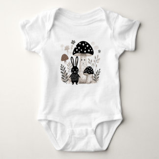 Body Para Bebé Escandinavia Folk Bunny Mushroom Baby Bodysuit