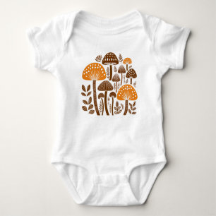 Body Para Bebé Escandinavia Folk Mushroom Art Baby Bodysuit