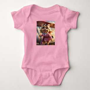 Body Para Bebé Escape de Miss Piggy con alto vuelo - Tee de arte 