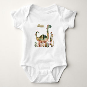 Body Para Bebé Escena de Dinosaurio Frondoso - Camiseta de Dinosa