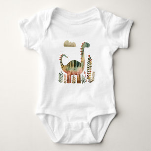 Body Para Bebé Escena de Dinosaurio Frondoso - Camiseta de Dinosa