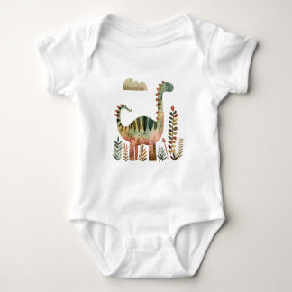 Body Para Bebé Escena de Dinosaurio Frondoso - Camiseta de Dinosa