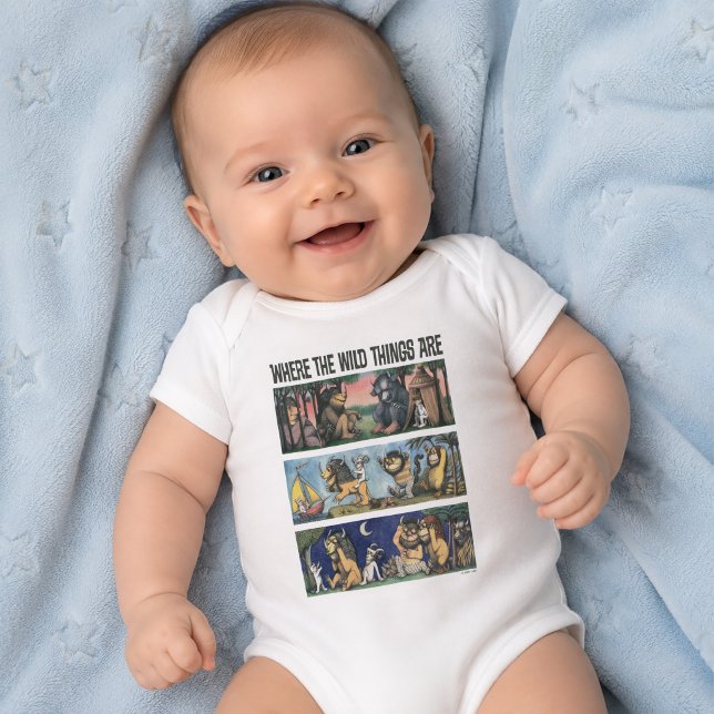 Body Para Bebé Escenas de Donde viven los monstruos (Simulated baby wearing bodysuit)