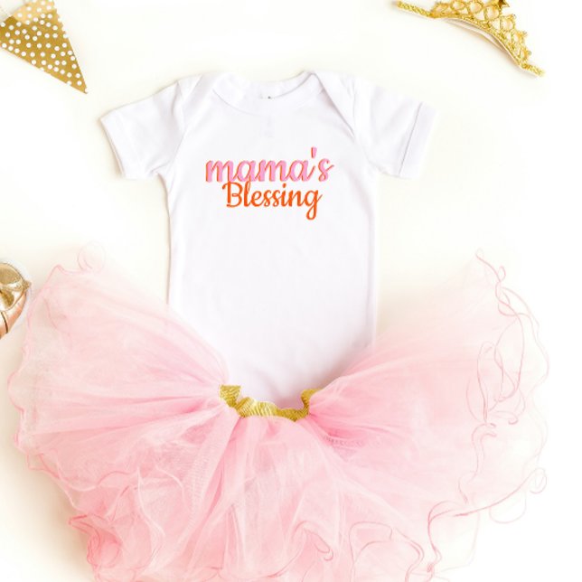 Body Para Bebé Escritura moderna, bendición de mamá (Cute Modern script Mama's blessing Baby Bodysuit)