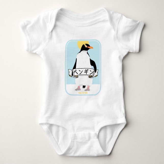 Body Para Bebé Escritura pingüino japonesa que lee el pingüino (Anverso)