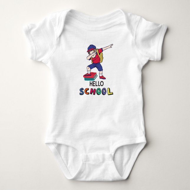 Body Para Bebé Escuela de saludos (Anverso)