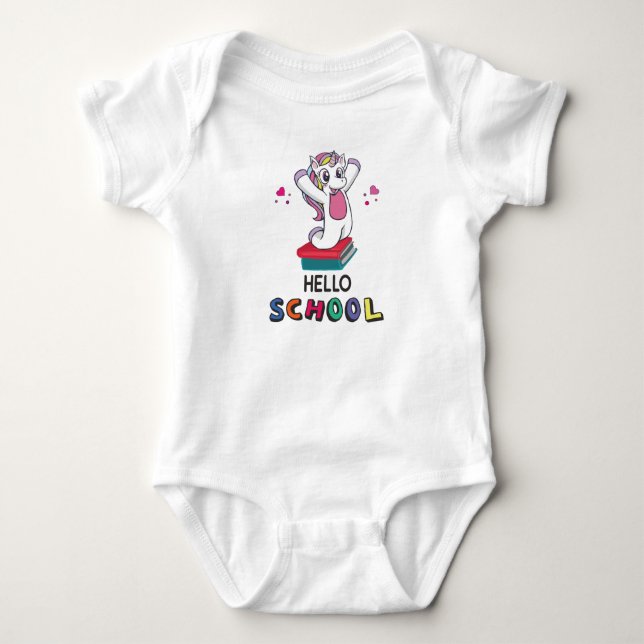 Body Para Bebé Escuela de saludos (Anverso)