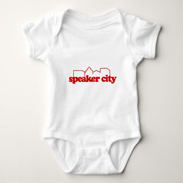 Body Para Bebé Escuela vieja de Speaker City (Anverso)