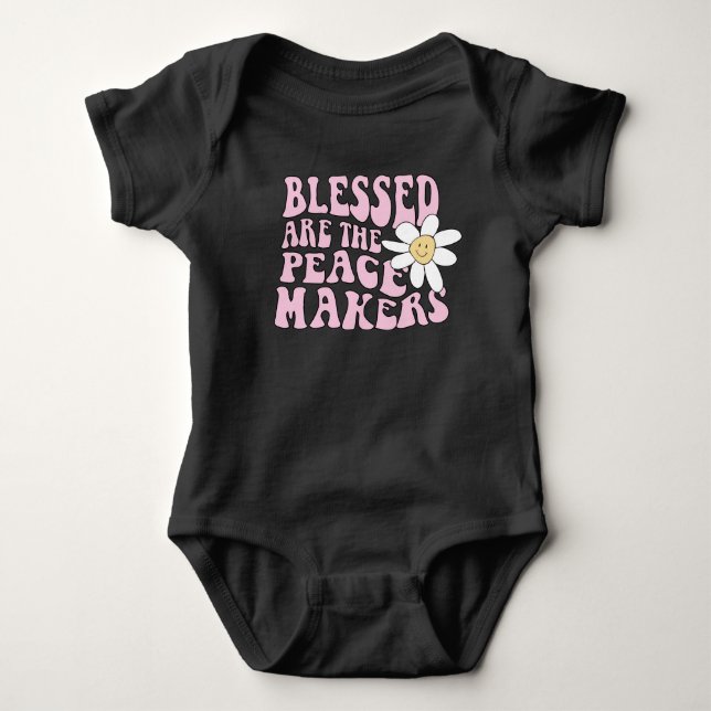 Body Para Bebé Eslogan de Daisy and Peace Makers (Anverso)