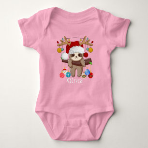 Body Para Bebé Eslora Cuta Personalizada, Santa Hat, bolas para N