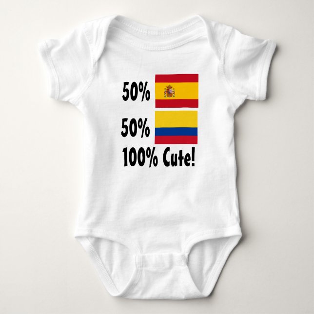 Body Para Bebé Español del 50% el 50% el 100% colombiano lindo (Anverso)