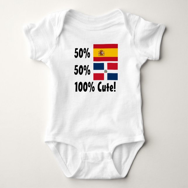 Body Para Bebé Español del Dominican el 50% del 50% el 100% lindo (Anverso)