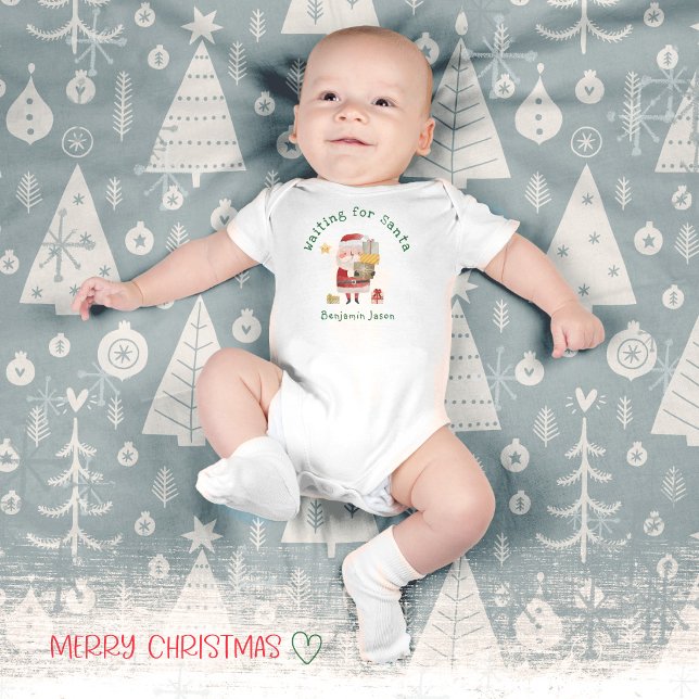 Body Para Bebé Esperando los regalos de Santa Festividad Dulce (Subido por el creador)