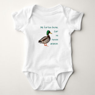 Body Para Bebé Esperanto: Me va bien, porque tengo un pato.