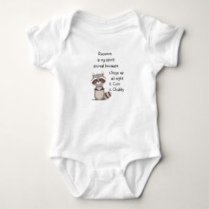 Body Para Bebé Espíritu de Mapache Divertido Humor Animal Cute Ac