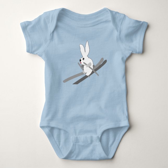 Body Para Bebé Esquiador de conejos Baby Bodysuit (Anverso)