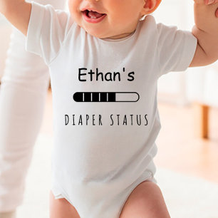 Body Para Bebé Estado de pañal divertido personalizado