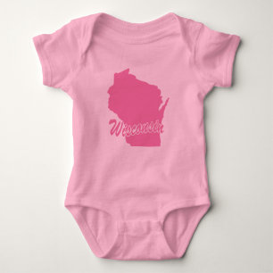 Body Para Bebé Estado rosado Wisconsin