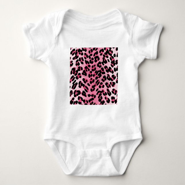 Body Para Bebé Estampa de Guepardo Rosa RAB Rockabilly (Anverso)