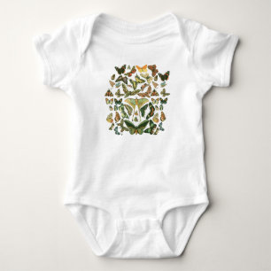 Body Para Bebé Estampa de patrón de mariposa polilla vintage