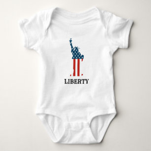 Body Para Bebé Estatua Patriótica Americana de Estrellas de Liber